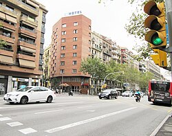 Intersección de la Gran Vía con la calle Sant Germà