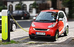 Representación de un automóvil eléctrico clásico