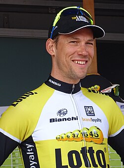 Maarten Tjallingii en una competición ciclista