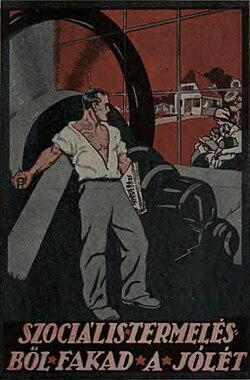 Cartel de propaganda comunista, año 1919, Hungria