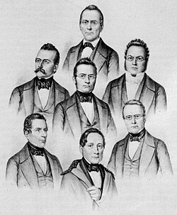 Fotografía histórica del primer Consejo Federal de Suiza elegido en 1848