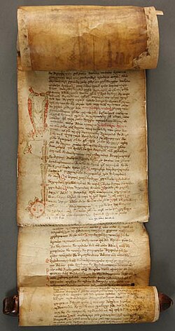 Manuscrito medieval en escritura nusjuri