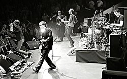 Miembros de Blur en una sesión fotográfica de la época de britpop