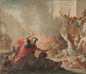 Pintura histórica sobre la toma de Numancia