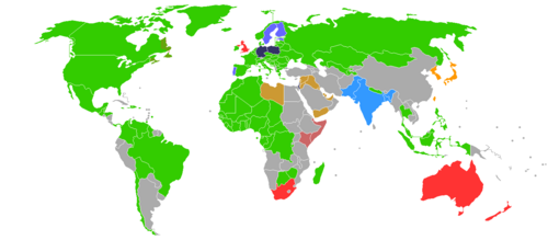 Mapa de familias de lenguas de señas