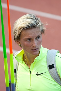 Barbora Špotáková, poseedora del récord mundial femenino de jabalina desde 2008.