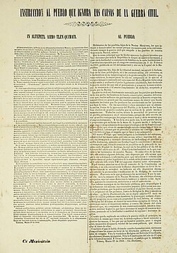 Documento histórico de propaganda liberal utilizada durante la guerra