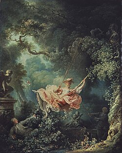 El columpio pintado en 1767 por Jean-Honoré Fragonard, conservado en la Colección Wallace de Londres