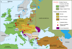 Ilustración cartográfica de fronteras europeas y orientales