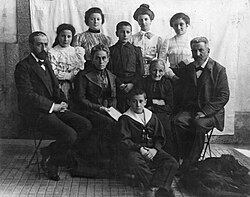 Fotografía de la familia de Ricardo Blanco-Cicerón de finales del siglo XIX.