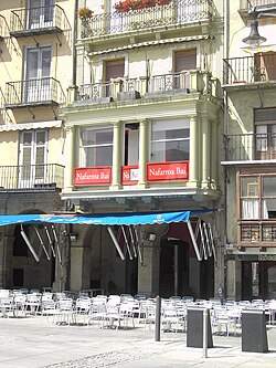 Sede de Nafarroa Bai en la Plaza del Castillo, Pamplona.