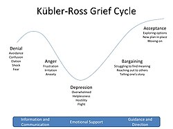 Representación gráfica de las etapas del modelo de Kübler-Ross.