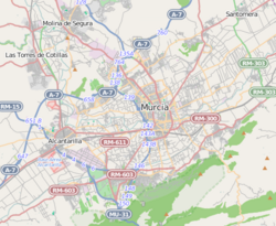 Parte central del área urbana de Murcia