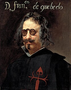 Retrato de Francisco de Quevedo atribuido a Juan van der Hamen y a Diego Velázquez.