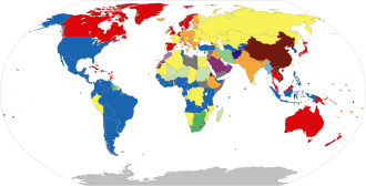Mapa político mundial de sistemas de gobierno