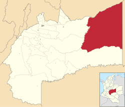 Localización de Puerto Gaitán dentro del departamento del Meta