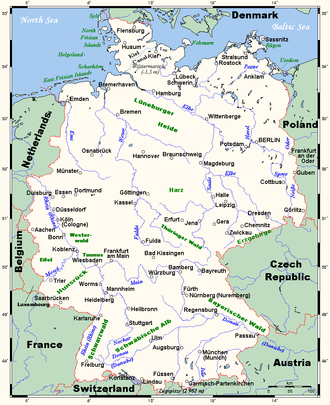 Mapa detallado del río Weser
