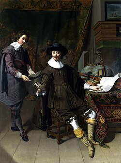 Constantijn Huygens y su secretario por Thomas de Keyser