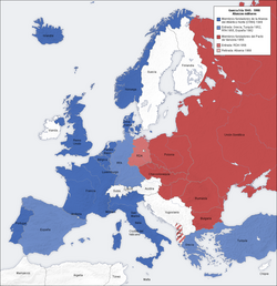 Mapa de los bloques de la Guerra Fría