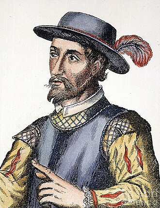 Retrato coloreado de Juan Ponce de León