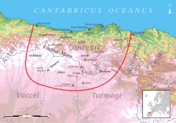 Mapa de localización de los cántabros y tribus colindantes