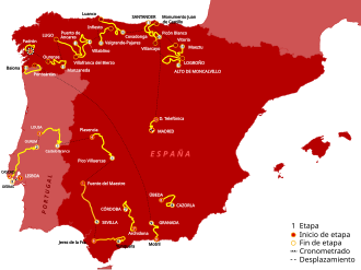 Mapa esquemático del recorrido de la Vuelta a España 2024