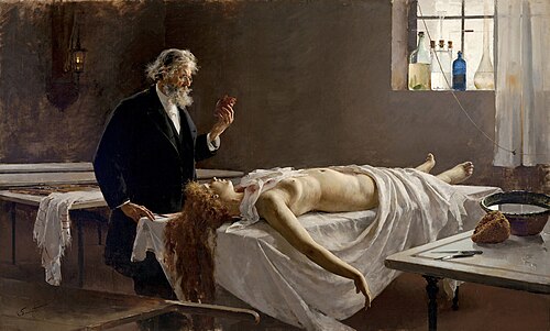 Pintura titulada ¡Y tenía corazón! de Enrique Simonet