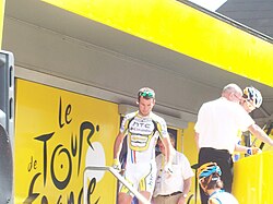 Mark Cavendish celebrando una victoria