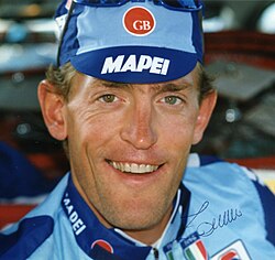 Retrato del ciclista italiano Stefano Zanini