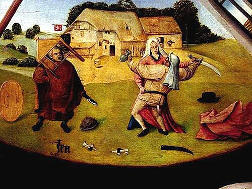 Detalle de la Ira en la Mesa de los pecados capitales por Hieronymus Bosch