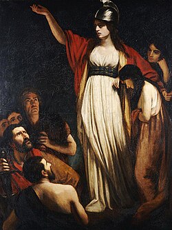 Representación clásica de Boudica arengando a los britanos