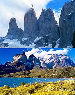 Paisaje montañoso del Parque Nacional Torres del Paine