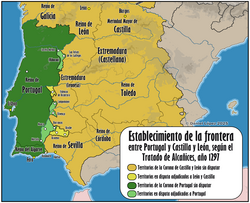 Mapa de los ajustes territoriales del tratado