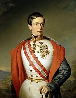Joven Francisco José en 1851 con uniforme militar