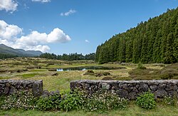 Lagoa do Negro, lago efímero en la isla Terceira, Azores, Portugal.