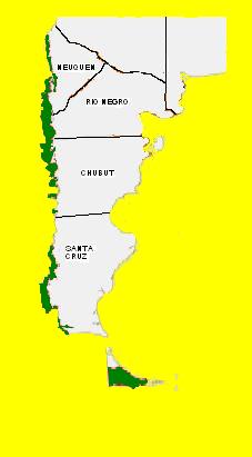 Área que cubren los bosques andino patagónicos en Argentina