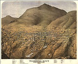 Vista histórica de Virginia City en el siglo XIX