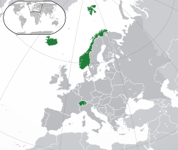 Escudo representativo y sede general de la Asociación Europea de Libre Comercio