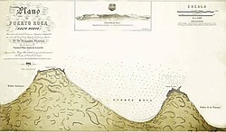 Plano del Puerto Roca confeccionado por el ingeniero Jorge Brondsted.