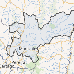 Mapa político del departamento de Caldas.