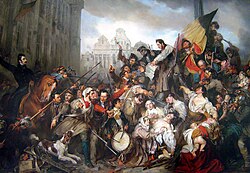 Pintura de Gustave Wappers sobre la Revolución belga