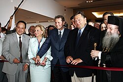 Jacques Rogge en la inauguración del Museo Olímpico de Tesalónica