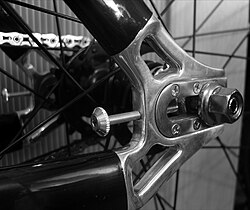 Punteras horizontales de una bicicleta de pista