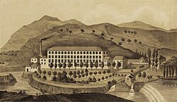 Grabado de la fábrica La Montañesa Textil en España