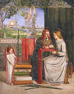 La juventud de la Virgen María pintada por Dante Gabriel Rossetti en 1849.
