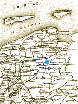 Mapa histórico de Frisia de 1868
