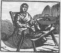 Ilustración antigua de una castañera