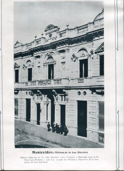 Antigua imagen del Palacio Podesta en Montevideo
