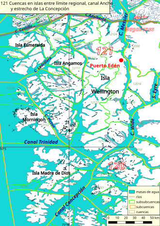 Mapa de localización y datos geográficos generales del Lago María Ester en la Región de Magallanes.