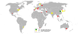 Gráfico estadístico sobre la producción mundial de talco.